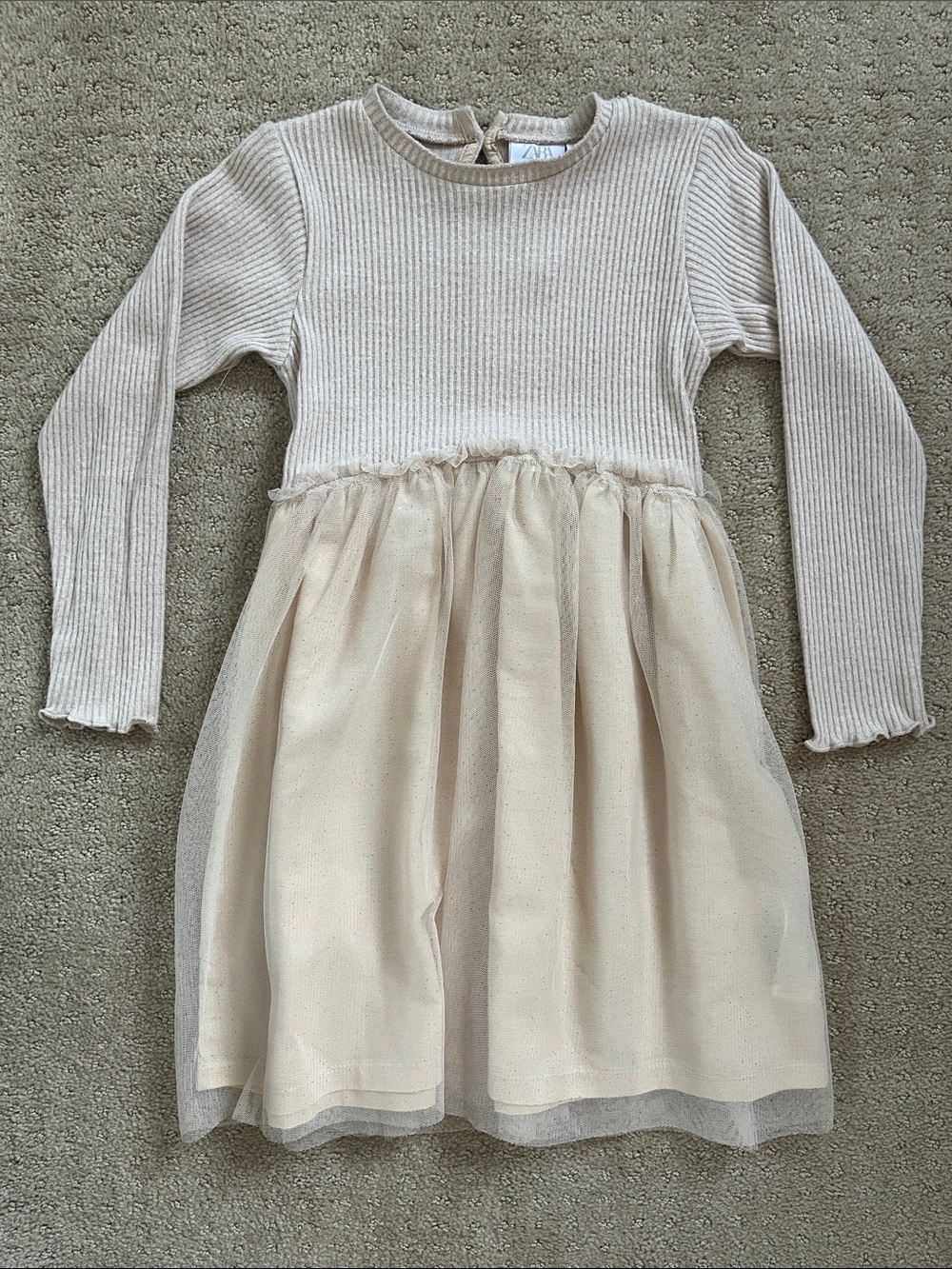 Zara girls long sleeve tulle dress size 4/5 NWT